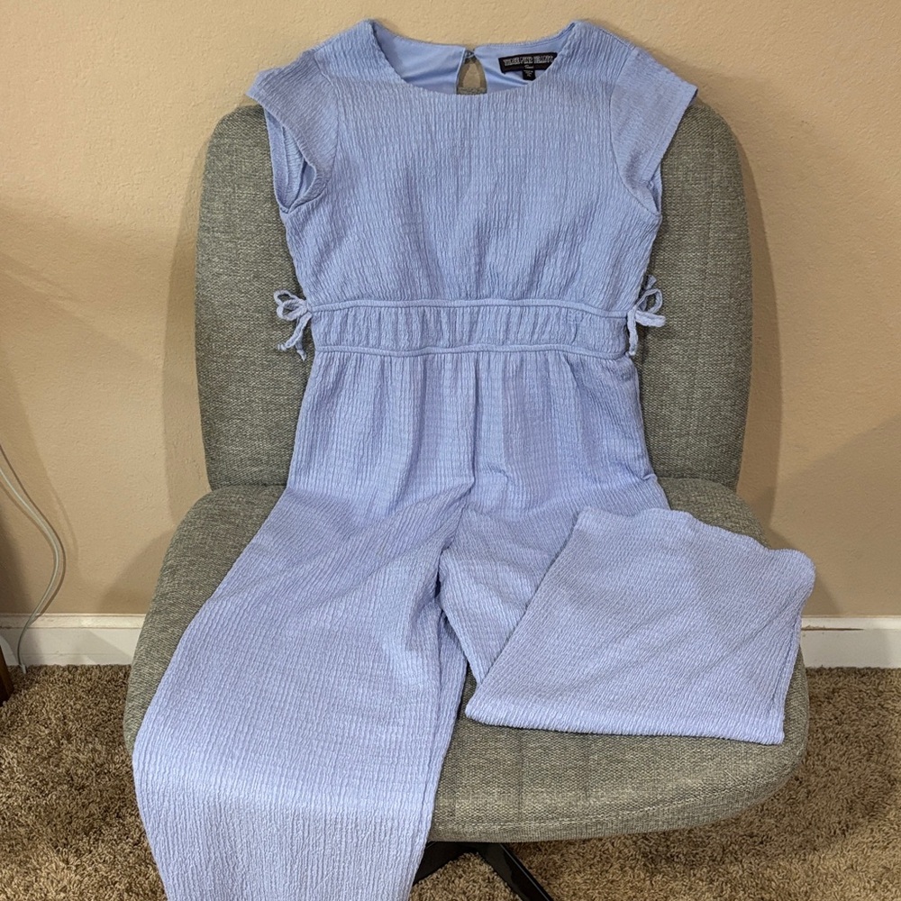 Three Hearts Light Blue Kids Jumpsuit
